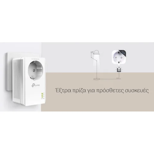TP-LINK TL-PA7017P v4 Powerline για Ενσύρματη Σύνδεση με Passthrough Πρίζα και Θύρα Gigabit Ethernet