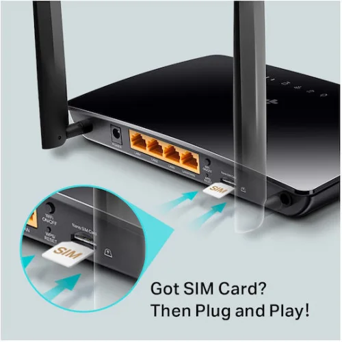 TP-LINK TL-MR6400 v7 Ασύρματο 4G Mobile Router Wi‑Fi 4 με 3 Θύρες Ethernet TP-LINK TL-MR6400 v7 Ασύρματο 4G Mobile Router Wi‑Fi 4 με 3 Θύρες Ethernet