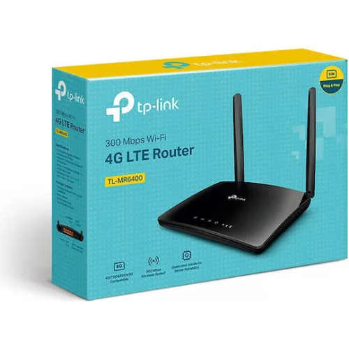 TP-LINK TL-MR6400 v7 Ασύρματο 4G Mobile Router Wi‑Fi 4 με 3 Θύρες Ethernet TP-LINK TL-MR6400 v7 Ασύρματο 4G Mobile Router Wi‑Fi 4 με 3 Θύρες Ethernet