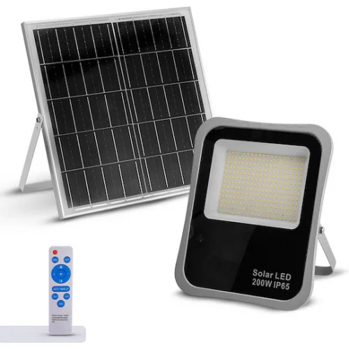 Bormann BLF2550 Ηλιακός Προβολέας LED 200W Ψυχρό Λευκό 6500K με Τηλεχειριστήριο