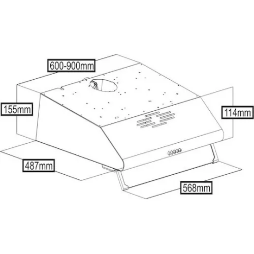 Tesla Ελεύθερος Απορροφητήρας 60cm Inox