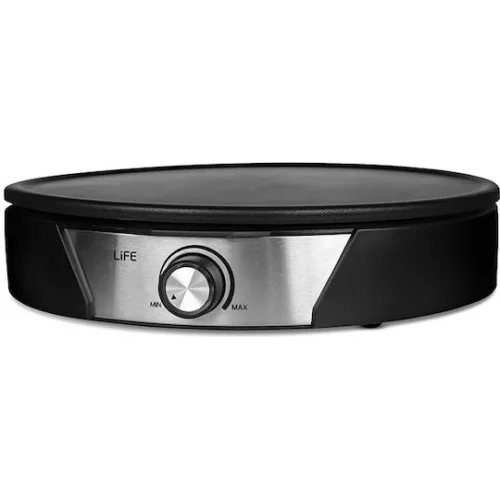 Life Κρεπιέρα 37cm Μαύρη 1500W