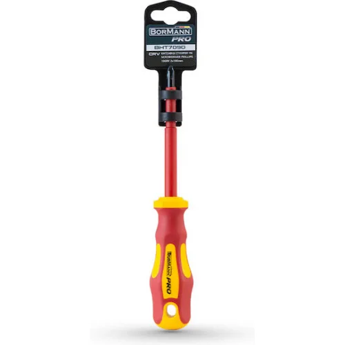Bormann Pro Μαγνητικό Κατσαβίδι Ηλεκτρολόγου VDE 1000V Μακρύ Σταυρός Μεγέθους PH3x150mm BHT7092 Bormann Pro Μαγνητικό Κατσαβίδι Ηλεκτρολόγου VDE 1000V Μακρύ Σταυρός Μεγέθους PH3x150mm BHT7092