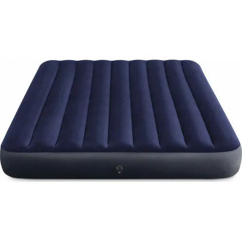 Intex Φουσκωτό Στρώμα Ύπνου με Ενσωματωμένη Αντλία Classic Downy 203x152x22εκ. Μπλε
