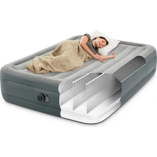 Intex Φουσκωτό Στρώμα Ύπνου με Ενσωματωμένη Ηλεκτρική Αντλία Essential Rest 203x152x46εκ.