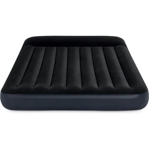 Intex Φουσκωτό Στρώμα Ύπνου Διπλό με Ενσωματωμένη Αντλία Pillow Rest Classic 203x152x25εκ. Μαύρο