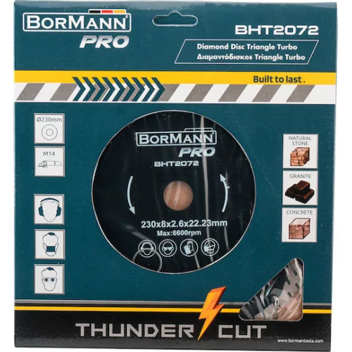 Bormann Pro BHT2070 Triangle Turbo Δίσκος Κοπής Δομικών Υλικών 115mm 043942