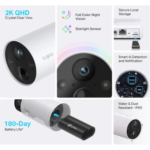 TP-LINK Σύστημα Παρακολούθησης με 1 Ασύρματη Κάμερα IP 4MP & Control Hub v1