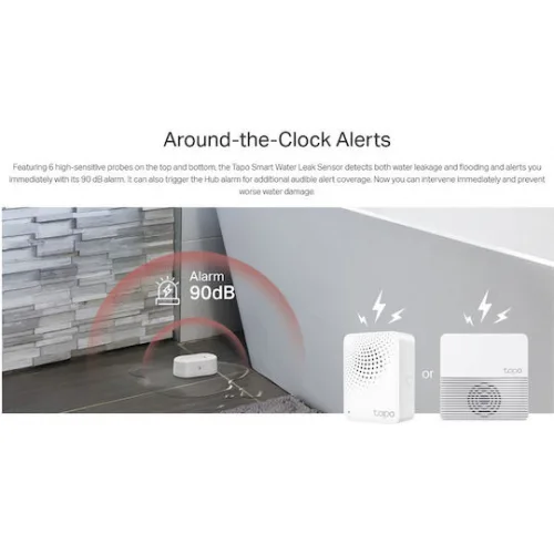 TP-LINK Tapo T300 v1 Αισθητήρας Πλημμύρας Μπαταρίας σε Λευκό Χρώμα