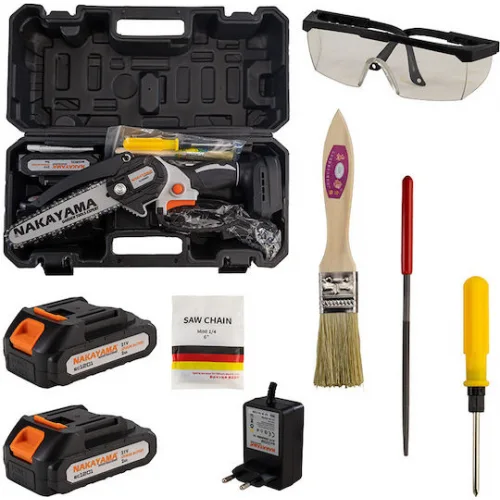 Nakayama EC1050 Κλαδευτικό Αλυσοπρίονο Μπαταρίας 2x2Ah Brushless 21V 1kg με Λάμα 15cm