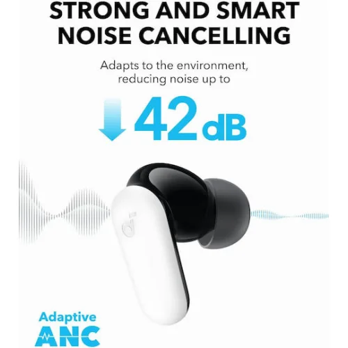 Soundcore by Anker P30i In-ear Bluetooth Handsfree Ακουστικά με Αντοχή στον Ιδρώτα και Θήκη Φόρτισης Λευκά