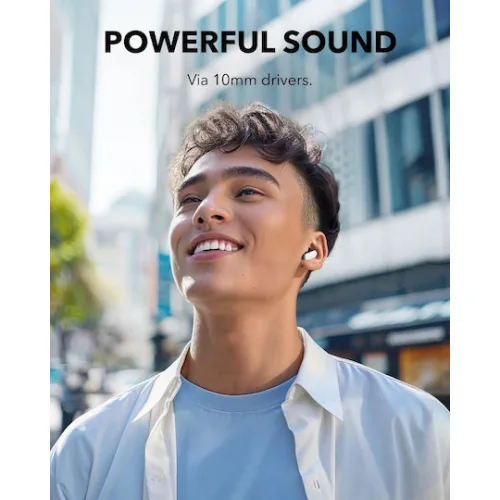 Soundcore by Anker P30i In-ear Bluetooth Handsfree Ακουστικά με Αντοχή στον Ιδρώτα και Θήκη Φόρτισης Λευκά