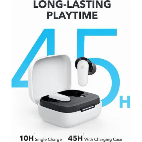Soundcore by Anker P30i In-ear Bluetooth Handsfree Ακουστικά με Αντοχή στον Ιδρώτα και Θήκη Φόρτισης Λευκά