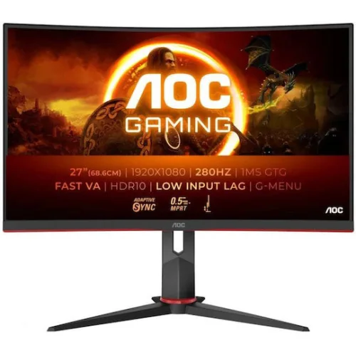 AOC C27G2Z3/BK VA Curved Monitor 27" FHD 1920x1080 280Hz με Χρόνο Απόκρισης 1ms GTG