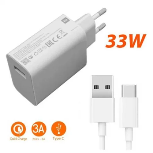 Xiaomi Φορτιστής με Θύρα USB-A και Καλώδιο USB-C 33W Λευκός (BHR9956EU)