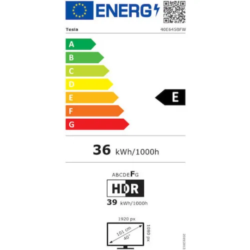 Tesla Smart Τηλεόραση 40" Full HD LED Series 6 HDR (2025) 40E645BFW