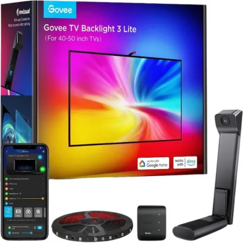 Govee Smart Ταινία LED Backlight 3 Lite Wi-Fi Τηλεόρασης 24V RGB Φως 2.4m με Τροφοδοτικό