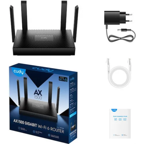 Cudy WR1500 v1 Ασύρματο Router Wi‑Fi 6 με 3 Θύρες Gigabit Ethernet Cudy WR1500 v1 Ασύρματο Router Wi‑Fi 6 με 3 Θύρες Gigabit Ethernet