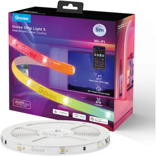 Govee H612A Smart Ταινία LED Wi-Fi 24V RGB Φως 5m με Τροφοδοτικό