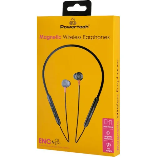 Powertech PT-1228 In-ear Bluetooth Handsfree Ακουστικά με Αντοχή στον Ιδρώτα Μαύρα