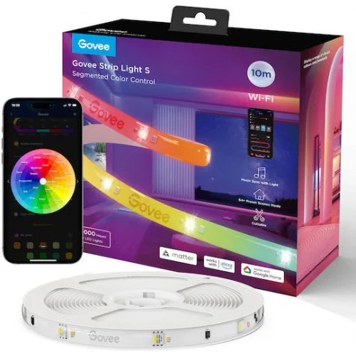 Govee Smart Ταινία LED Wi-Fi RGB Φως 10m με Τροφοδοτικό