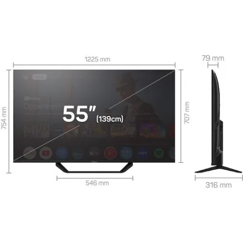 Tesla Smart Τηλεόραση 55" 4K UHD LED Series 6 HDR (2025) 55E655BUS