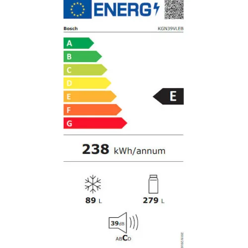 Bosch Ψυγειοκαταψύκτης 368lt Total NoFrost Υ203xΠ60xΒ66εκ. Metal Look KGN39VLEB