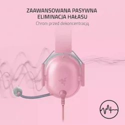 Razer BlackShark V2 X Over Ear Gaming Headset με σύνδεση 3.5mm Ροζ