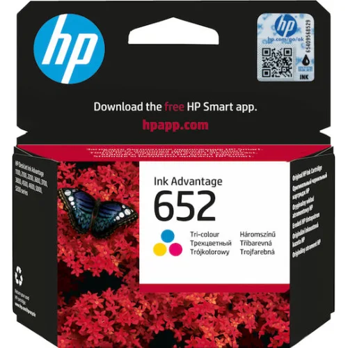 HP 652 Γνήσιο Μελάνι Εκτυπωτή InkJet Πολλαπλό (Color) (F6V24AE)