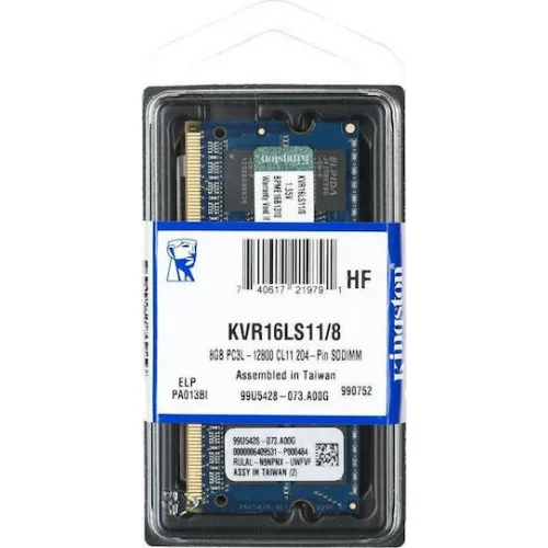 Kingston DDR3 με Module 1x8GB και Ταχύτητα 1600 για Laptop