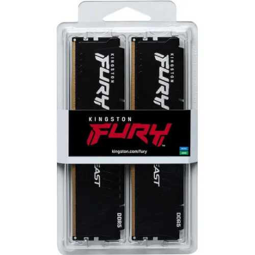 Kingston Fury Beast DDR5 32GB RAM με 2x16GB Modules και Ταχύτητα 5600 για Desktop