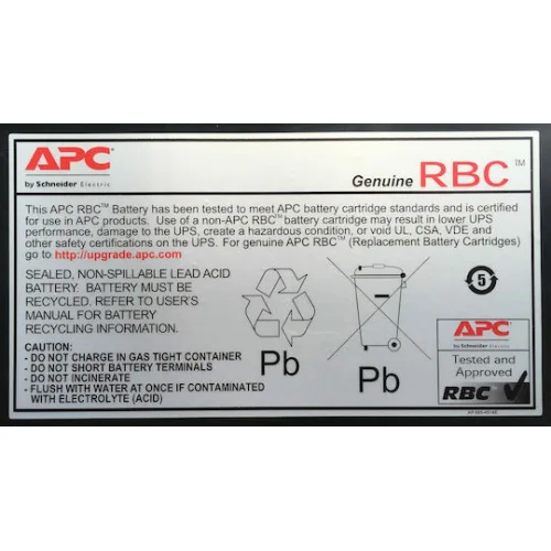 APC Replacement Cartridge 110 Μπαταρία UPS με Χωρητικότητα 7Ah και Τάση 12V