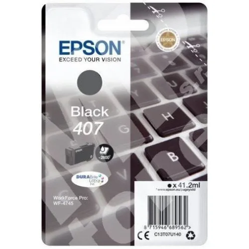 Epson 407 Γνήσιο Μελάνι Εκτυπωτή InkJet Μαύρο (C13T07U140)