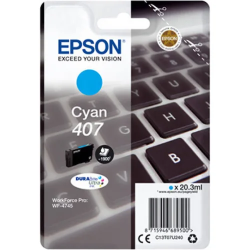 Epson 407 Γνήσιο Μελάνι Εκτυπωτή InkJet Κυανό (C13T07U240)