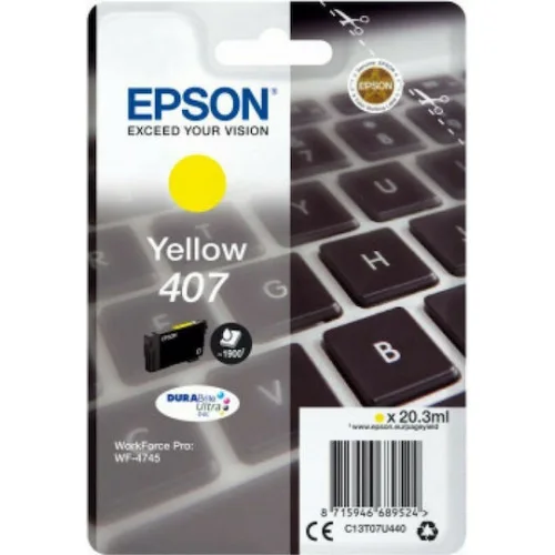 Epson 407 Γνήσιο Μελάνι Εκτυπωτή InkJet Κίτρινο (C13T07U440)