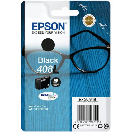Epson 408L Γνήσιο Μελάνι Εκτυπωτή InkJet Μαύρο (C13T09K14010)