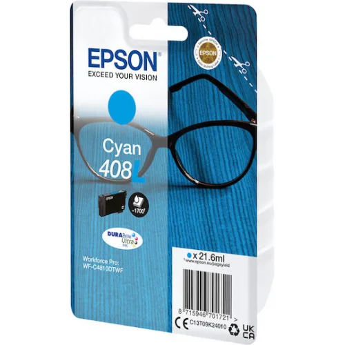 Epson 408L Γνήσιο Μελάνι Εκτυπωτή InkJet Κυανό (C13T09K24010)