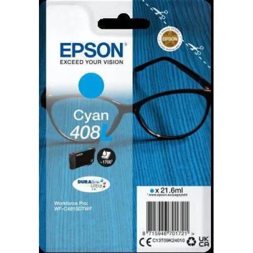 Epson 408L Γνήσιο Μελάνι Εκτυπωτή InkJet Κυανό (C13T09K24010)