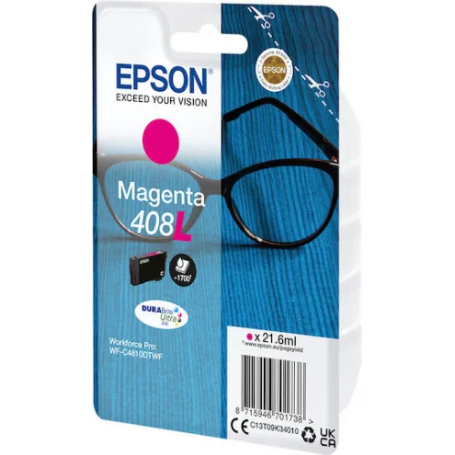 Epson 408L Γνήσιο Μελάνι Εκτυπωτή InkJet Ματζέντα (C13T09K34010)