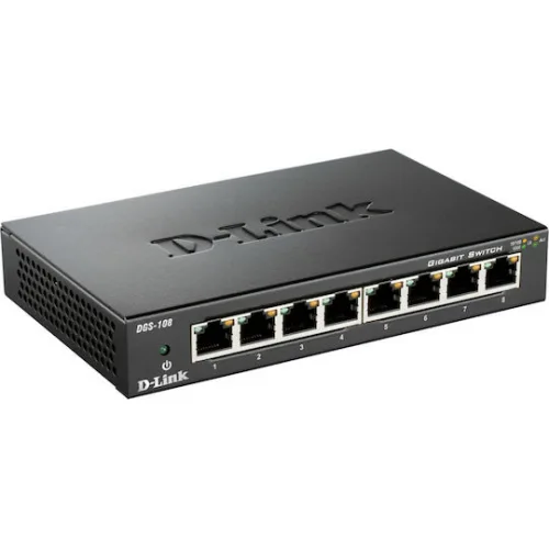 D-Link DGS-108 Unmanaged L2 Switch με 8 Θύρες Gigabit (1Gbps) Ethernet D-Link DGS-108 Unmanaged L2 Switch με 8 Θύρες Gigabit (1Gbps) Ethernet