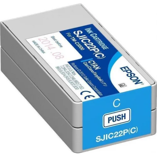 Epson SJIC22P Γνήσιο Μελάνι Εκτυπωτή InkJet Κυανό (C33S020602)