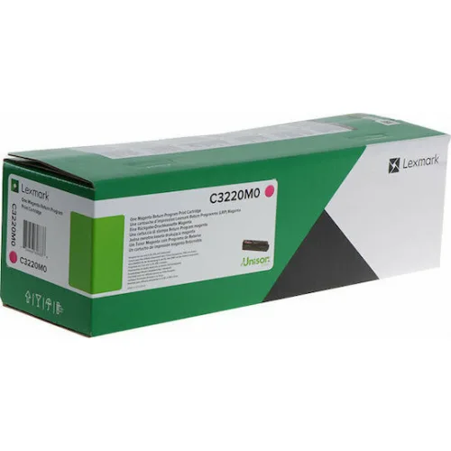 Lexmark C3220M0 Γνήσιο Toner Laser Εκτυπωτή Ματζέντα Return Program 1500 Σελίδων