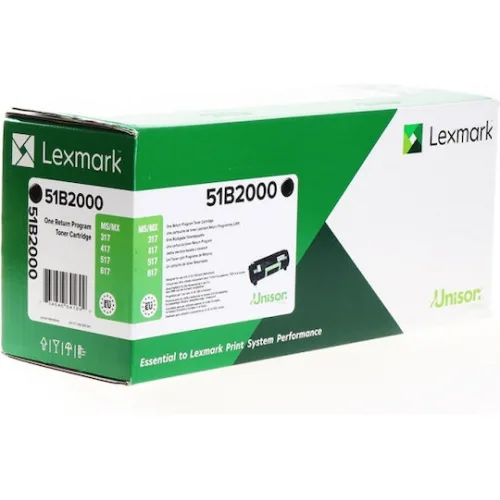 Lexmark 51B2000 Γνήσιο Toner Laser Εκτυπωτή Μαύρο Return Program 2500 Σελίδων