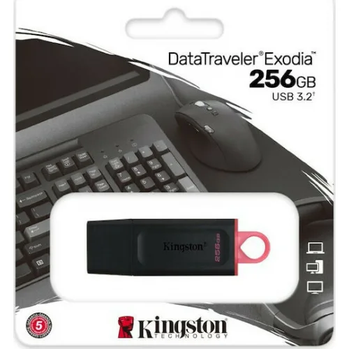 Kingston DataTraveler Exodia 256GB USB 3.2 Stick Μαύρο