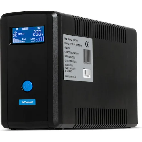 Tescom Leo Plus LCD 850A UPS Line-Interactive 850VA 510W με 2 Schuko Πρίζες