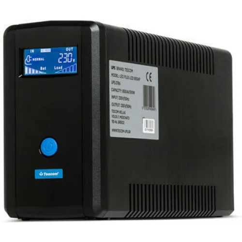 Tescom Leo Plus LCD 650AP UPS Line-Interactive 650VA 390W με 2 Schuko Πρίζες