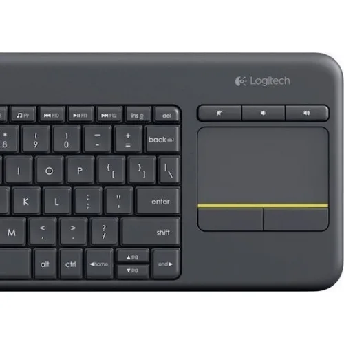Logitech K400 Plus Ασύρματο Πληκτρολόγιο με Touchpad Αγγλικό US Μαύρο