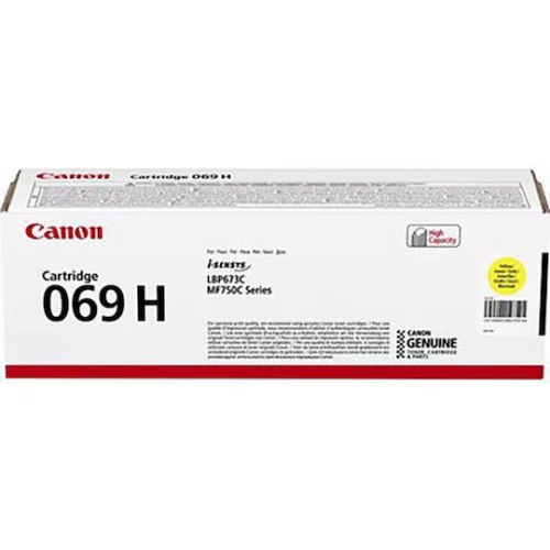 Canon 069H Γνήσιο Toner Laser Εκτυπωτή Κίτρινο High Yield 5500 Σελίδων (5095C002)