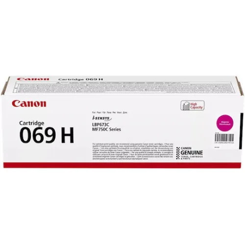 Canon 069H Γνήσιο Toner Laser Εκτυπωτή Ματζέντα High Yield 5500 Σελίδων (5096C002)