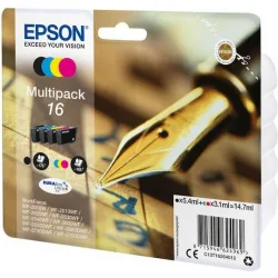 Epson 16 Γνήσιο Πακέτο 4 Μελανιών Εκτυπωτή InkJet Κίτρινο / Κυανό / Ματζέντα / Μαύρο (C13T16264010 C13T16264012)